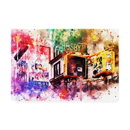 Trademark Fine Art Philippe Hugonnard 'NYC Watercolor Collection - Pedestrian Signal' Canvas Art, 16x24 PH01646-C1624GG